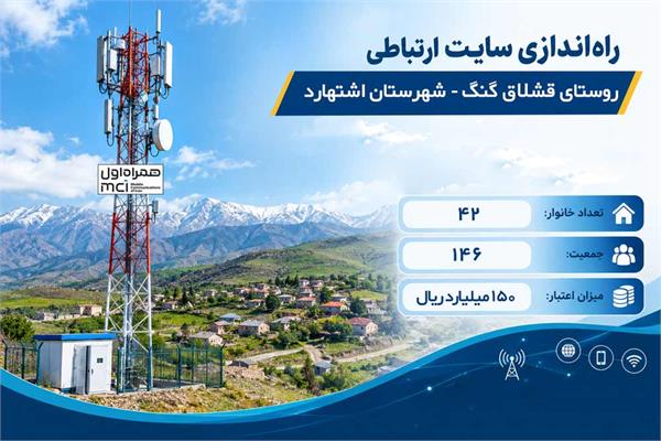 روستای قشلاق گنگ استان البرز به اینترنت پر سرعت متصل شد