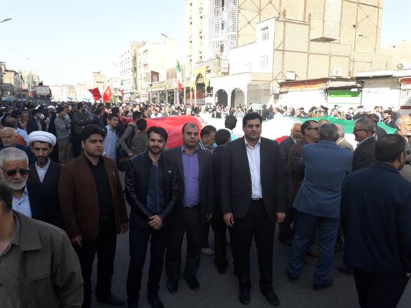 حضور اداره کل ارتباطات و فناوری اطلاعات استان خوزستان در راهپیمایی شکوه وحدت 13 دی ماه 96